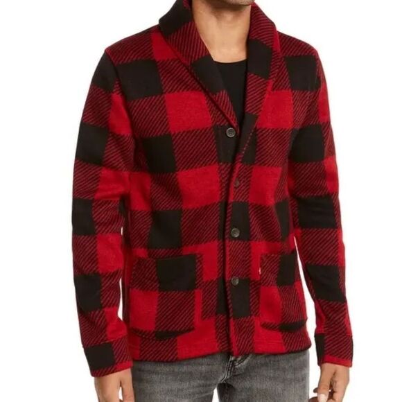 Levis mens trouss buffalo plaid cardigan - Picture 1 of 8